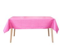 Jolee Fabrics Pink and White Small Polka Dot PVC Vinyl Rectangle Tablecloth - 140 x 260cm