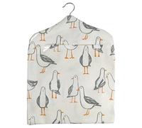Jolee Fabrics Premium Oilcloth Peg Bags with Wooden Hanger - Large Waterproof Peg Bag, Clothes Clip Storage Perfect for Any Washing Line (Natural Seagulls Peg Bag)
