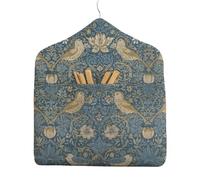 Jolee Fabrics Premium Oilcloth Peg Bags with Wooden Hanger - Large Waterproof Peg Bag, Clothes Clip Storage Perfect for Any Washing Line… (Strawberry Thief Denim)