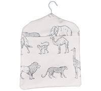 Jolee Fabrics Premium Oilcloth Peg Bags with Wooden Hanger - Large Waterproof Peg Bag, Clothes Clip Storage Perfect for Any Washing Line(Natural Prairie Animals)