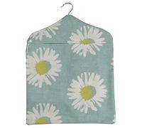 Jolee Fabrics Premium Patterned Oilcloth Peg Bags with Wooden Hanger - Water Resistant Peg Bag, Clothes Clip Storage Perfect for Any Washing Line (Duck Egg Daisy Capri Peg Bag)