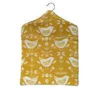 Jolee Fabrics Premium Patterned Oilcloth Peg Bags with Wooden Hanger - Water Resistant Peg Bag, Clothes Clip Storage Perfect for Any Washing Line (Narvik Ochre Yellow Peg Bag)