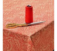 Jolee Fabrics William Morris Cotton Fabric Tablecloth | Rectangle Table Cloth 135cm x 300cm | Patterned Floral Table Cover For Dining, Kitchen & Coffee Tables (Larkspur Crimson)