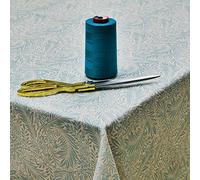 Jolee Fabrics William Morris Cotton Fabric Tablecloth | Round Table Cloth 135cm Diameter | Patterned Floral Table Cover For Dining, Kitchen & Coffee Tables (Larkspur Duck Egg)