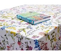 Jolee Fabrics Wipe Clean Multi Floral Wild Flowers Floral PVC Tablecloth Wipeable Table Cover - Rectangle Vinyl Cloth - Easy Wipeable Vinyl Plastic Table Cloth (130cm Round)