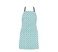 Jolee... Fabrics Wipe Clean PVC Coated Aprons - 100% Cotton Oilcloth - Adults and Childrens Sizes - Easy to Clean and Splash Proof Apron (Duck Egg Marguerite, Adult (75cm Length))