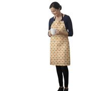 Jolee... Fabrics Wipe Clean PVC Coated Aprons - 100% Cotton Oilcloth - One Size - Easy to Clean and Splash Proof Apron (Burnt Orange Marguerite, Adult (75cm Length))