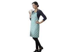 Jolee... Fabrics Wipe Clean PVC Coated Aprons - 100% Cotton Oilcloth - One Size - Easy to Clean and Splash Proof Apron (Duck Egg Marguerite, Adult (75cm Length))