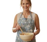 Jolee... Fabrics Wipe Clean PVC Coated Aprons - 100% Cotton Oilcloth - One Size - Easy to Clean and Splash Proof Apron (William Morris Strawberry Thief Grey, Adult (75cm Length))