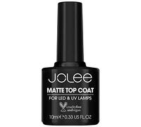 JoLee Matte No Wipe Clear Top Coat for UV LED Gel Nail Soak Off Polish 10ml - Quick Easy Long-Lasting Finish for Natural Nails, Acrylic Extensions & Tips - Professional Salon Manicure Pedicure