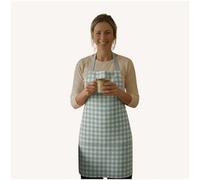 Jolee Oilcloth Apron Duck Egg Traditional Gingham Matte Finish Wipe Clean, Adult, 74Cm
