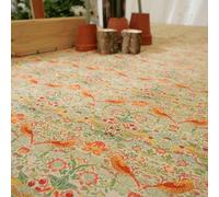 Jolee Tablecloths William Morris Strawberry Thief Rose 100% Cotton Lightweight Fabric Tablecloth, Square 134 CM, Elegant Vintage Design for Dining and Kitchen Decor