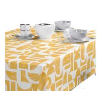 Jolee Tablecloths Wipe Clean PVC Tablecloth 140cmx200cm-Outdoor/Indoor Table Cloth Protector, Waterproof Summer Design, Easy Care Table Cover (Ochre Yellow Geometric Shapes)