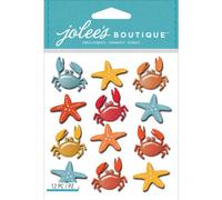 Jolees Boutique Dimensional Stickers, Crabs and Starfish Repeats
