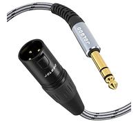 JOLGOO 1/4 Inch TRS to XLR Male Cable, 5 Meters, Balanced, Black, Compatible with Mixer, Camera, Amplifier, Microphone
