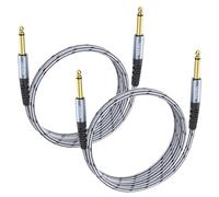 JOLGOO 1/4 Inch TS Guitar Cable 2-Pack, 3.3 FT/1M, Blue and Black, For Electric Guitar, Bass, Keyboard, Mixer, Amplifier, Speaker, Mandolin