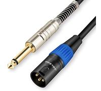 JOLGOO 1/4 Inch TS Mono to XLR Male Cable, Unbalanced 6.35mm Mono Plug to 3-pin XLR Male, Quarter inch TS Male to XLR Male Microphone Cable, 1 Meter