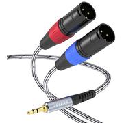 JOLGOO 3.5 mm TRS to Dual XLR Male Pro Stereo Breakout Cable, 1/8" TRS Stereo to 2 XLR Male Y Splitter Patch Microphone Cable, 1 Meter