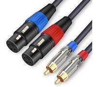 JOLGOO Dual XLR to RCA Cable, Dual XLR Female to Dual RCA Male Cable, 2 XLR Female to 2 RCA Male HiFi Audio Cable, 4N OFC Wire, for Amplifier Mixer Microphone, 1 Meter