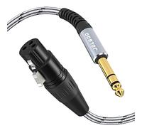 JOLGOO XLR Female to 1/4 Inch 6.35mm TRS Plug Balanced Interconnect Cable, XLR to Quarter inch Cable, 5 Meters, for Microphone,Mixer,Guitar,AMP,Speakers