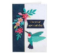 Joli Coon 3D birthday card for women - Premium birthday card Hummingbird with FinePaper envelope and golden seal sticker - On your special day - 17 x 11,5 cm
