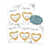 Joli Coon 5 Pregnancy announcement scratch cards - 5 Scratch cards of your choice with envelopes - Baby announcement