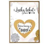 Joli Coon 5 Pregnancy announcement scratch cards - We're having a baby - Baby announcement scratch cards with envelope - Golden Glamour