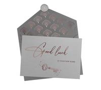 Joli Coon New home card, with envelope and wax seal | 350gsm textured designer paper, rose-gold foil finish, space for personal congratulations, premium stationery