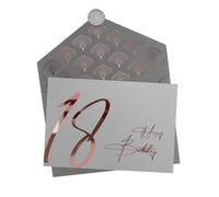 Joli Coon Premium 18th Birthday Card, with envelope and wax seal | 350gsm textured designer paper, rose-gold foil finish, space for a personal birthday message