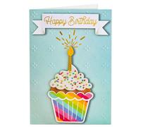 Joli Coon Premium 3D Birthday Card SIGNATURE - Cupcake birthday card with premium paper envelope and seal sticker - 17 x 11,5 cm