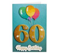 Joli Coon Premium 60th Birthday Card SIGNATURE 3D - Handmade greeting card with premium paper envelope and seal sticker