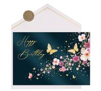 Joli Coon Premium Birthday Card STARDUST Cherry Blossom - Birthday card for women with premium envelope and real wax seal