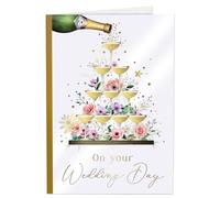 Joli Coon Premium Happy Wedding Card ELEGANT - Elegant Wedding card with premium paper envelope and real wax seal - 17 x 11,5 cm