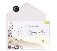 Joli Coon Premium Sympathy card ELEGANT - Sympathy card with premium envelope and real wax seal - With deepest sympathy - 17 x 11,5 cm