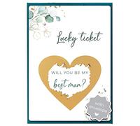 Joli Coon Will you be my best man scratch card - Best man proposal - Eucalyptus with envelope