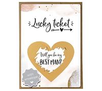 Joli Coon Will you be my best man scratch card with envelope - Golden Glamour - Best man proposal