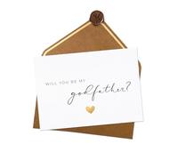 Joli Coon Will you be my godfather card with luxery envelope and wax seal - Godfather proposal