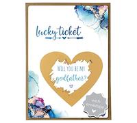 Joli Coon Will you be my godfather scratch card with envelope - Godfather proposal scratch card