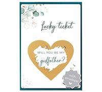 Joli Coon Will you be my godfather scratch card with envelope - Godfather proposal scratch card