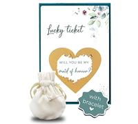 Joli Coon Will you be my maid of honour scratch card with bracelet and envelope - Eucalyptus - Maid of honour proposal