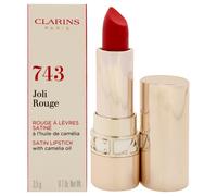 Joli Rouge Satin Lipstick - 743 Cherry Red by Clarins for Women - 0.1 oz Lipstick