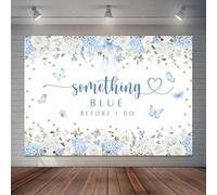 Joliaco Something Blue Before I Do Backdrop Blue Hydrangea Bridal Shower Background Blue Floral Wedding Shower Party Decorations Photo Booth Props (7x5ft)