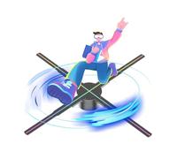 JOLIANE 3D Holographic Projector WIFI Advertising Machine LED AD Light LOGO Neon Neon Support Image Video LOGO 3D Holographic Fan(65cm HD set)