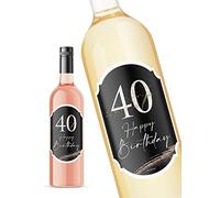 JoliCoon - 40th Birthday Bottle Labels - 8,5x12cm - 40th Birthday Decorations