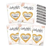 Jolicoon 9 Pregnancy announcement scratch off cards - Big family - Golden Glamour - Baby announcement scratch off tickets