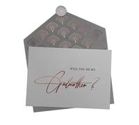 Jolicoon Will you be my godmother card with envelope and wax seal - Godmother proposal card