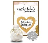 Jolicoon Will you be my godmother scratch card with bracelet and envelope - Godmother proposal card with envelope