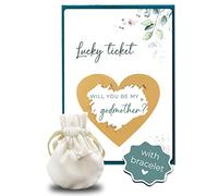 Jolicoon Will you be my godmother scratch card with bracelet and envelope - Godmother proposal card with envelope