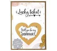 Jolicoon Will you be my godmother scratch card with envelope - Godmother proposal scratch card