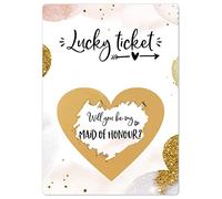 Jolicoon Will you be my maid of honour scratch card - Maid of honour proposal card